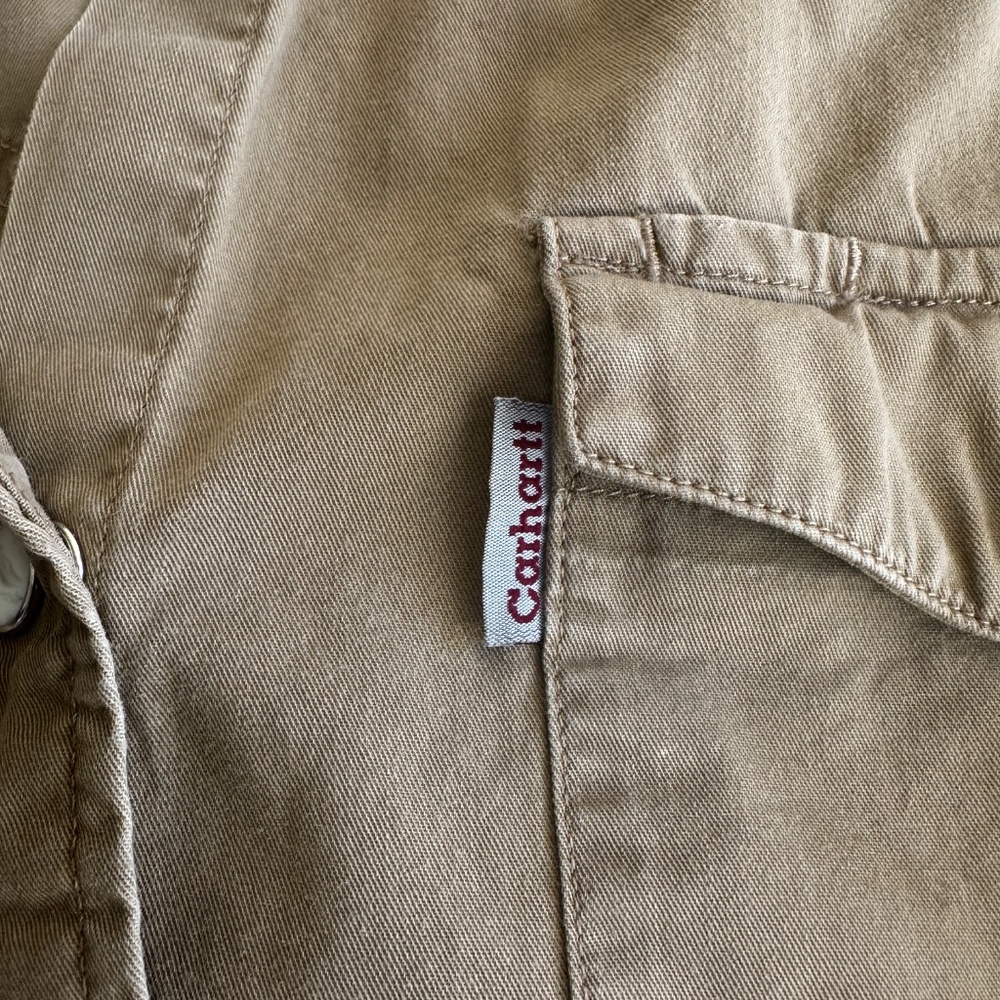 Carhartt Women’s Brown Workwear Shirt | Heavy Cotton Utility Button-Up | Size L - Picture 9 of 9